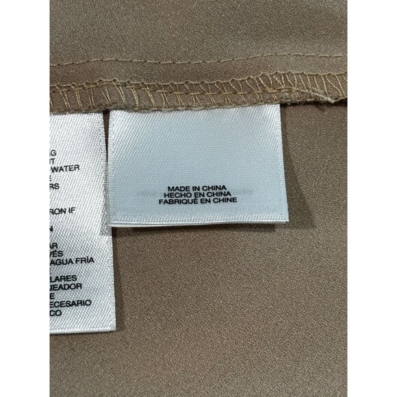 Anne Klein Womens Sleeveless Top With Tie Neck Blouse S Beige - Picture 6 of 13